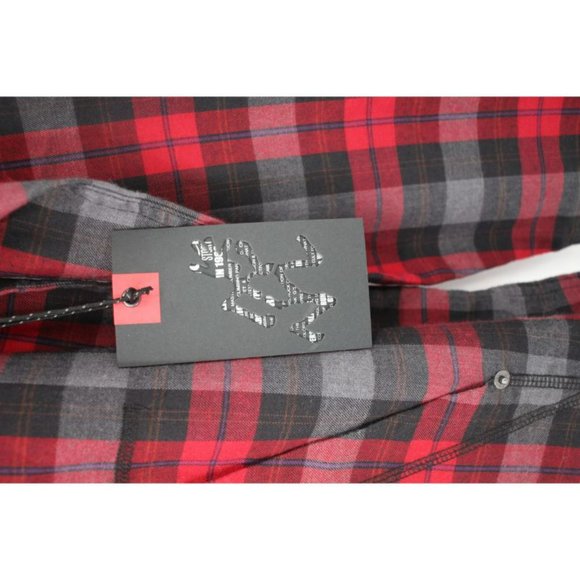 NWT Gramicci Men's Size M Wool Blend Burner Flannel Hoodie Fiery Red plaid check - Picture 2 of 9